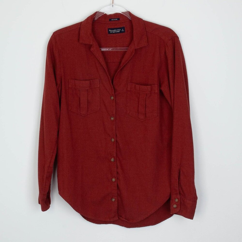 Abercrombie & Fitch Womens Boyfriend Soft‎ A&F Flannel Button Shirt Size S Chore